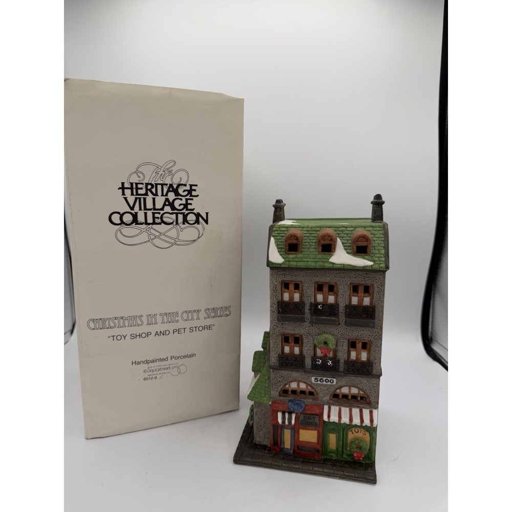 🎄Dept 56 Christmas in the City – "Toy Shop & Pet Store" – 1987 – #6512‑9🧸🐶